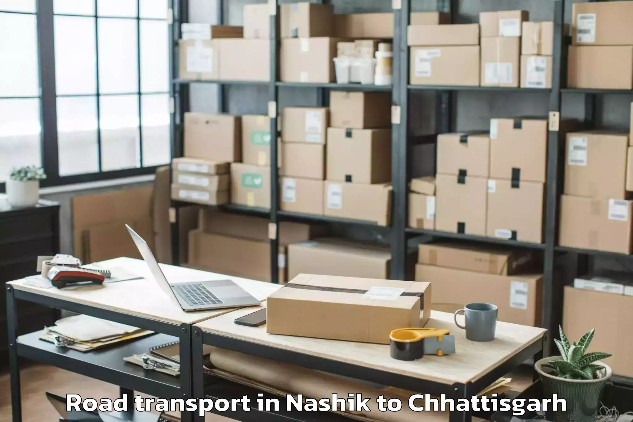 Top Nashik to Malkharoda Road Transport Available